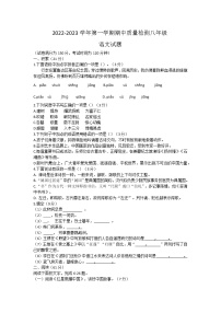 山东省乐陵市2022-2023学年八年级上学期期中考试语文试题(含答案)