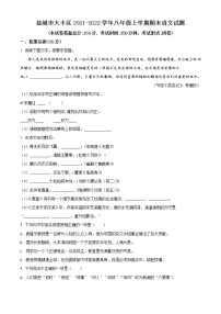 盐城市大丰区2021-2022学年八年级上学期期末语文试题(含解析)