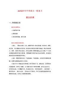 2023年中考语文一轮复习专练：散文阅读