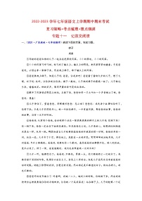 【期末难点特训】部编版语文七年级上学期 期末考点梳理-专题十一：记叙文阅读（考点复习+重点特训）