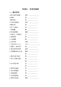 人教版语文九上 专项六 文言文知识（含答案）