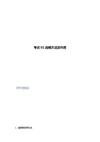 第01讲 说明文之说明方法及作用【知识梳理+对点训练】（原卷+解析）-2022年中考语文现代文阅读黄金考点20讲