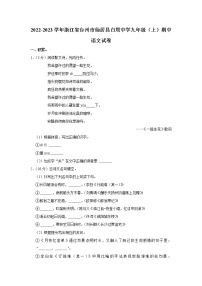 浙江省台州市仙居县白塔中学2022-2023学年九年级上学期期中语文试卷(含答案)