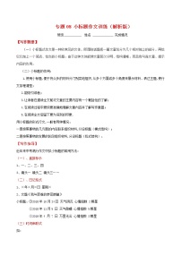 初中语文中考复习 专题08 小标题作文训练（解析版）
