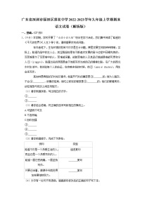 广东省深圳市福田区莲花中学2022-2023学年九年级上学期期末语文试卷（有答案）