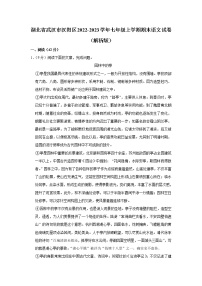 湖北省武汉市汉阳区2022-2023学年七年级上学期期末语文试卷(含答案)