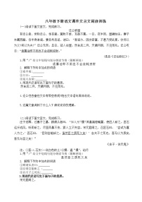 【同步练习】部编版八年级下册语文课外文言文阅读训练
