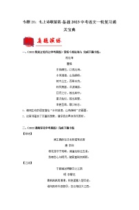 【备考2023】 部编版中考语文一轮复习专题精练  专题19：课外文言文阅读
