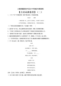 专题12 古诗词曲鉴赏（二）-中考语文基础知识+考点集训专题训练