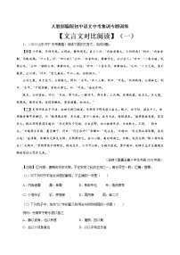 专题13 文言文对比阅读（一）-中考语文基础知识+考点集训专题训练