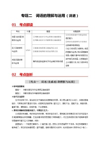 中考语文一轮复习 专题2　词语的理解与运用（讲通）-【2022讲通练透一轮】