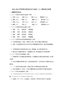 四川省内江市2022-2023学年 八年级上学期期末语文试卷(含答案)