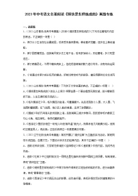 2023年中考语文名著阅读《钢铁是怎样炼成的》真题专练