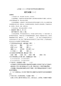 2023年山东省济宁市梁山县寿张集镇初级中学中考一模语文试题（含答案）