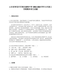 山东省青岛市市南区超银中学2022-2023学年七年级上学期期末语文试题