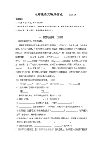 2023年江苏省苏州市高新区实验初级中学中考模拟语文试卷（含答案）