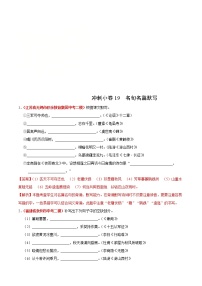 中考语文三轮冲刺练习小卷19  名句名篇默写 (教师版)