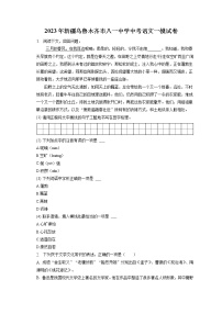 2023年新疆乌鲁木齐市八一中学中考语文一模试卷(含答案解析)