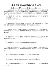 初中语文中考复习重点名著核心考点练习（共25题，附参考答案）