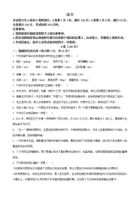 2022年四川省内江市中考语文真题（原卷版）