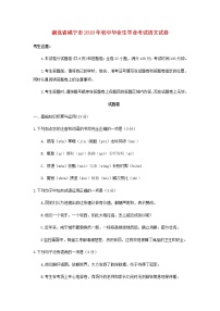 湖北省咸宁市2019年中考语文真题试题