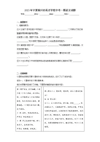 2023年宁夏银川市英才学校中考一模语文试题(含答案)