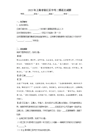 2023年上海市徐汇区中考二模语文试题(含答案)