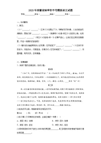 2023年安徽省蚌埠市中考模拟语文试题（含答案）