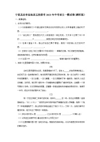 2023年宁夏盐池县五校联考中考一模语文试题 (含答案)