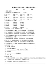 部编初中语文八年级上册期中测试题（二）（附答案）