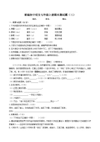 部编初中语文七年级上册期末测试题（三）（附答案）