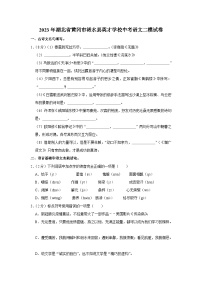 2023年湖北省黄冈市浠水县英才学校中考二模语文试卷（含答案）