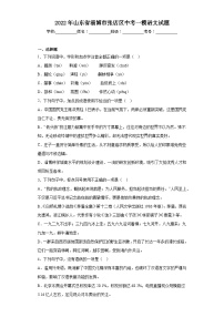 2022年山东省淄博市张店区中考一模语文试题（含答案）