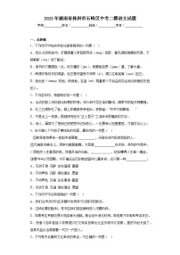 2023年湖南省株洲市石峰区中考二模语文试题(含答案)