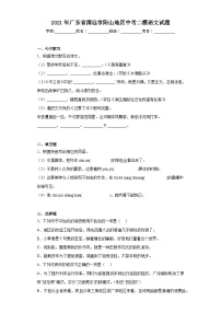 2021年广东省清远市阳山地区中考二模语文试题（含答案）