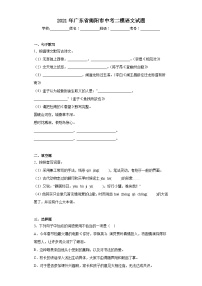 2021年广东省揭阳市中考二模语文试题（无答案）