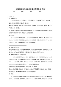 部编版语文七年级下册期末专项复习-作文