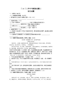 2023年山东省菏泽市鄄城县中考三模语文试题