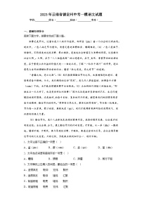 2023年云南省德宏州中考一模语文试题（含解析）
