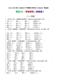 专题01：字音、字形-2022-2023学年八年级语文下学期期末考前复习专项训练（部编版）