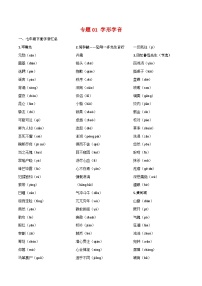 【期末精讲精练】部编版语文2022-2023学年七年级下册期末：专题01 字音字形（知识精讲）