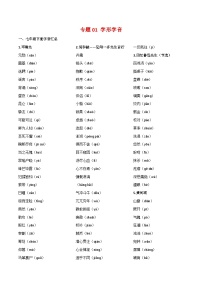 专题01：字音字形（知识串讲）-2022-2023学年七年级语文下学期期末考点大串讲（部编版）