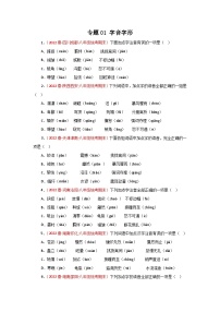 专题01：字音字形（专题过关）-2022-2023学年八年级语文下学期期末考点大串讲（部编版）（原卷版）