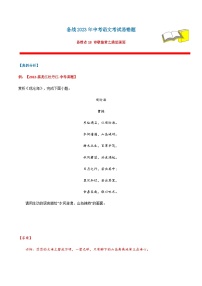 易错点18 诗歌鉴赏之描述画面-备战2023年中考语文考试易错题