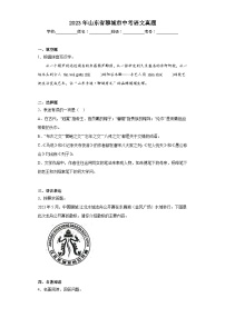 2023年山东省聊城市中考语文真题（含答案）