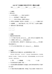 2023年广东省湛江市经开区中考二模语文试题（含答案）