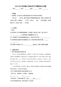 2023年江苏省镇江市润州区中考模拟语文试题（含答案）