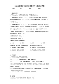 2023年河北省石家庄市四区中考二模语文试题（含解析）