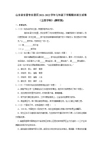 山东省东营市东营区2021-2022学年七年级下学期期末语文试卷（五四学制）（含答案）