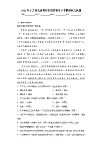 2023年5月湖北省黄石市四区联考中考模拟语文试题（含解析）